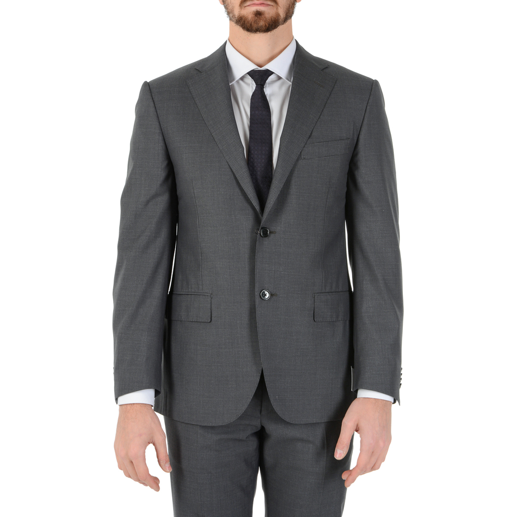 Corneliani Abito da uomo a maniche lunghe grigio scuro Super 130's