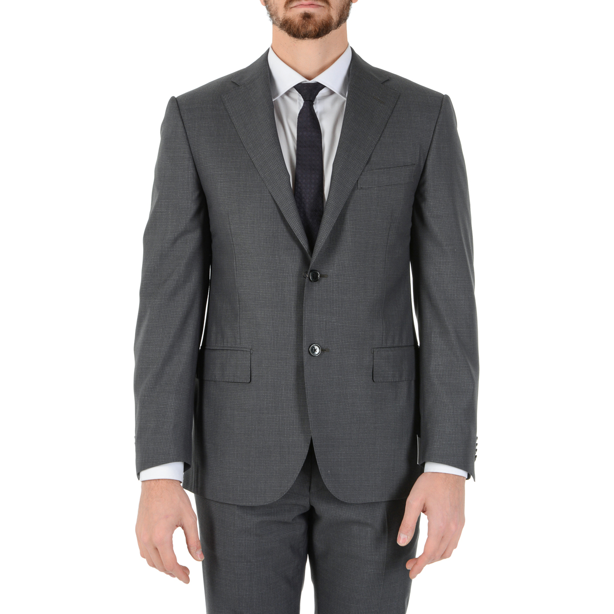 Corneliani Abito da uomo a maniche lunghe grigio scuro Super 130's