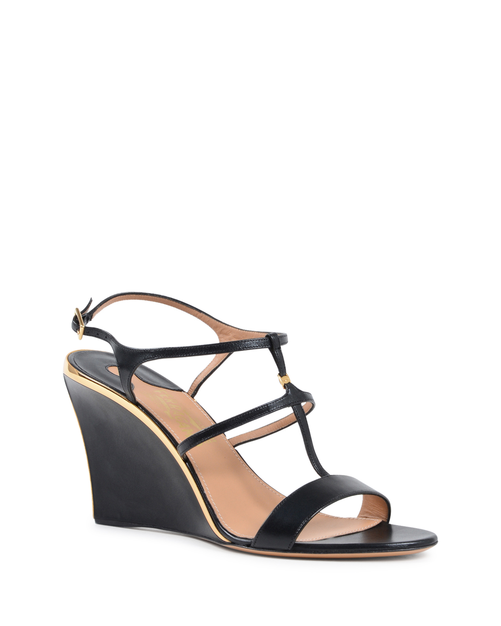 Sandalo con zeppa da donna Salvatore Ferragamo Nero PAKUNA