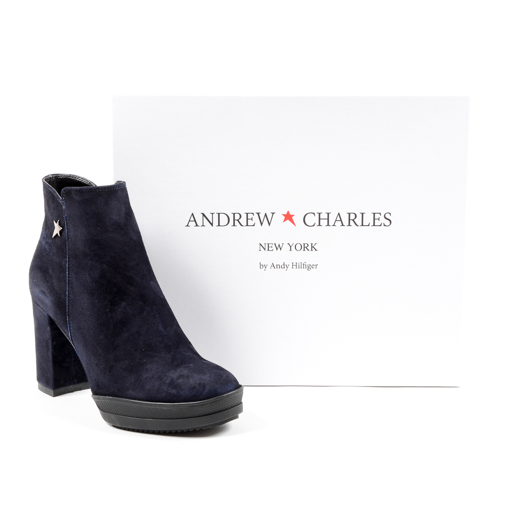 Stivaletti con tacco da donna Andrew Charles Blu SHERYL
