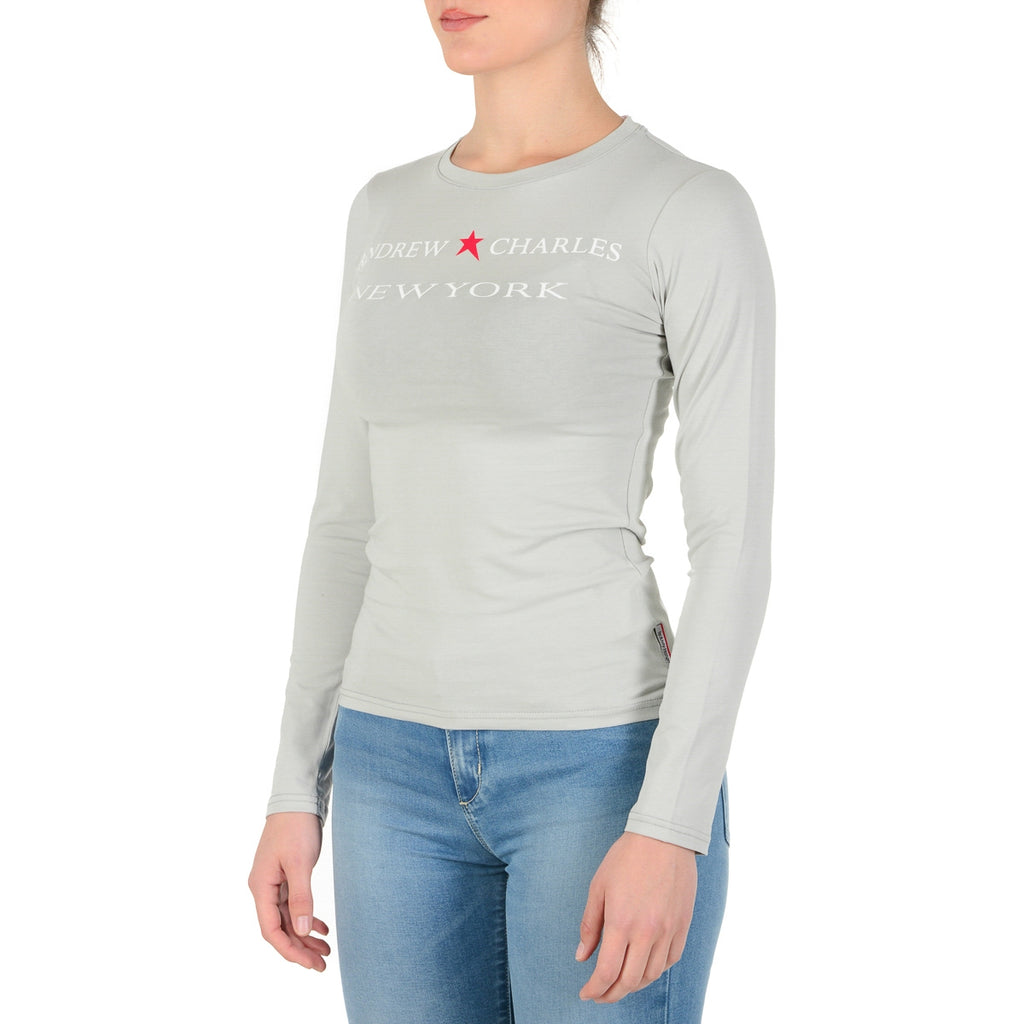 Andrew Charles By Andy Hilfiger T-shirt da donna LS TS602 031002 PHENIX GRIGIO CHIARO 003