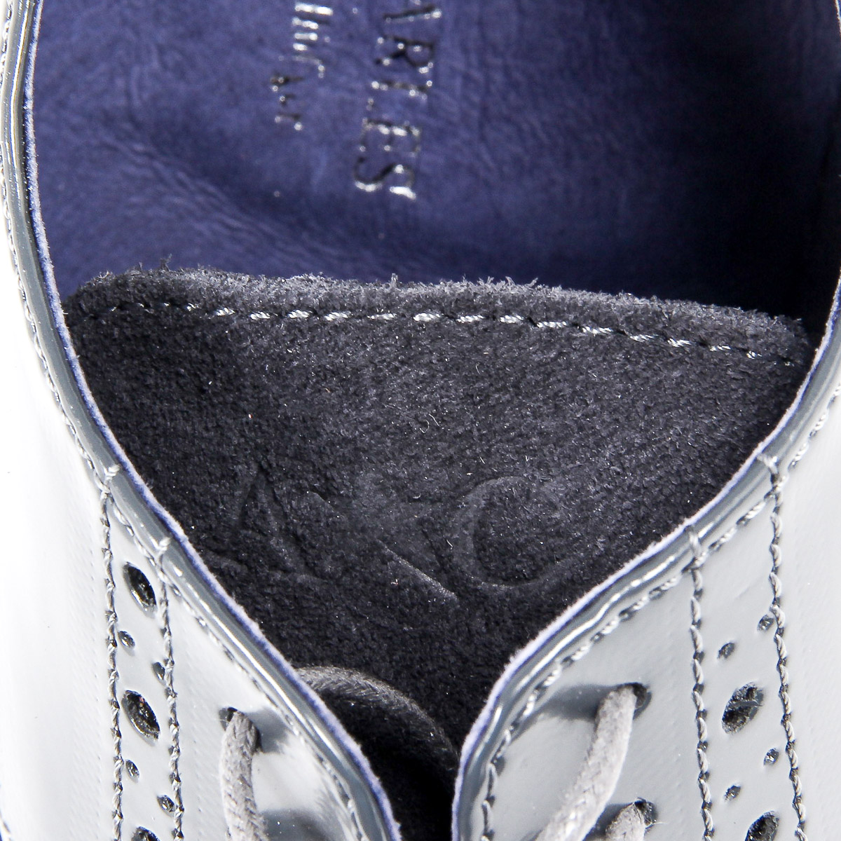 Andrew Charles Mens Brogue Oxford Shoe 914 ABRASIVATO CAM GRIGIO BLEU