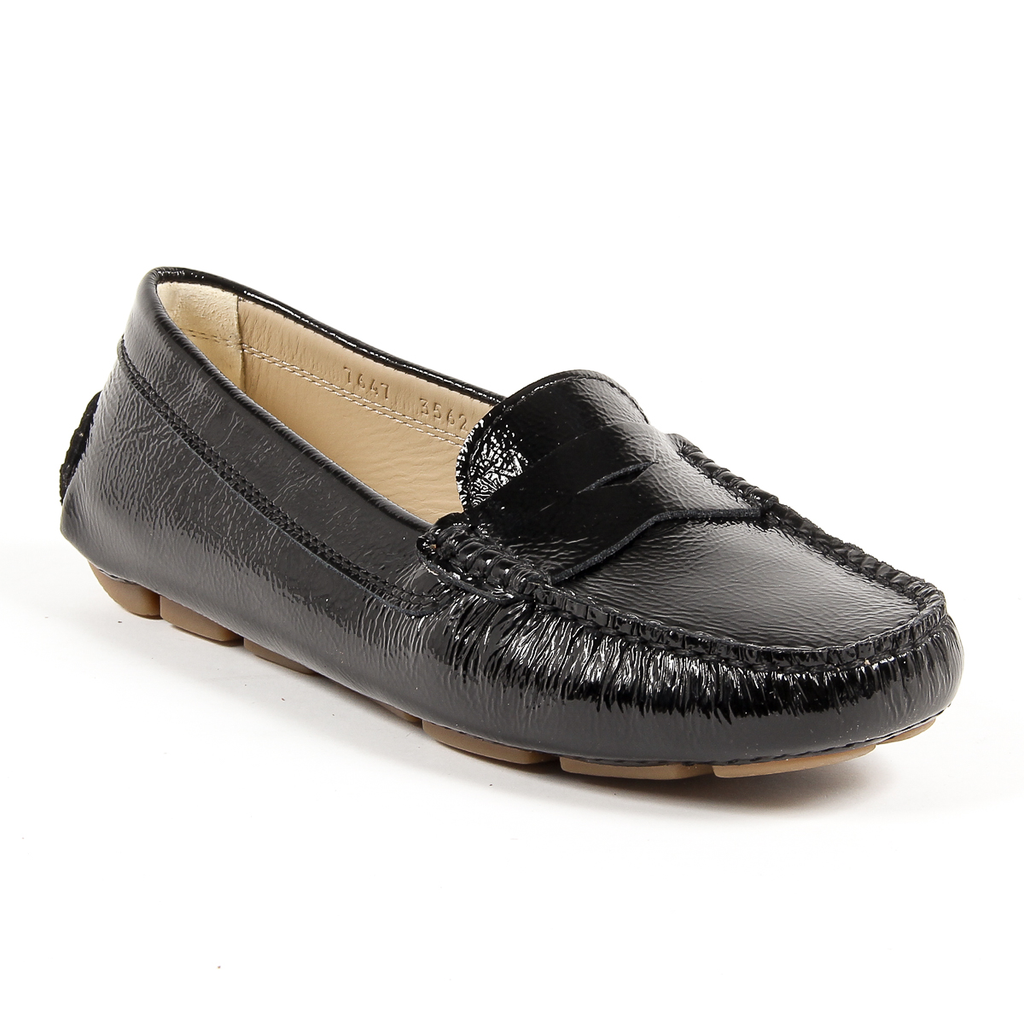 V 1969 Italia Mocassino da donna nero AMALFI