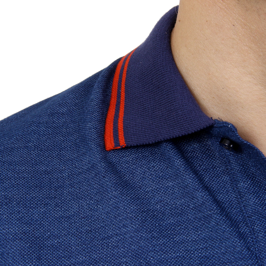 Andrew Charles Polo da uomo a maniche corte blu STEVE