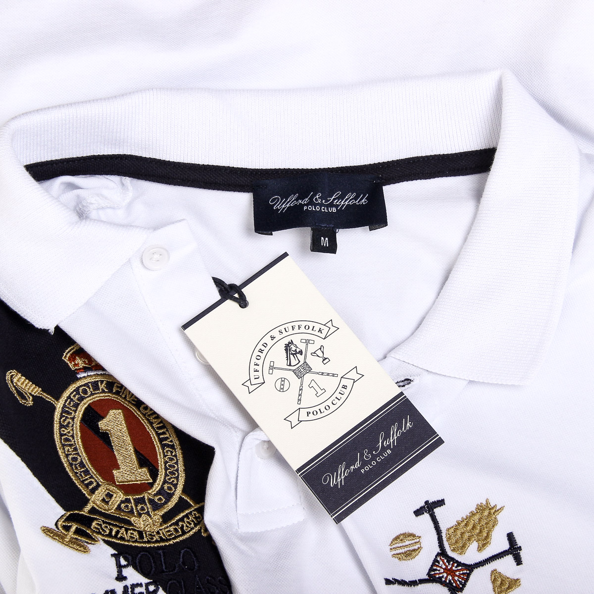 Polo da uomo a maniche corte Ufford & Suffolk Polo Club US004 BIANCO