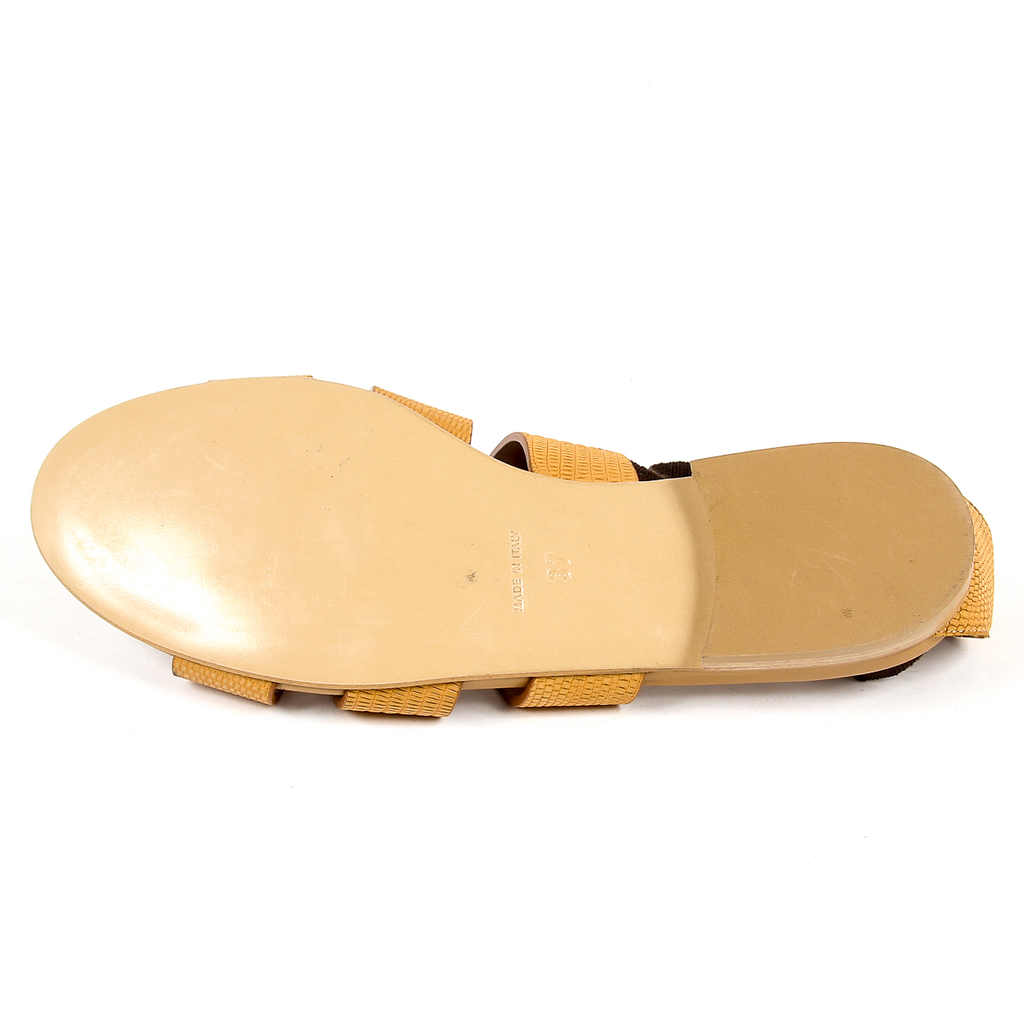 V 1969 Italia Sandalo piatto da donna Marrone MORA