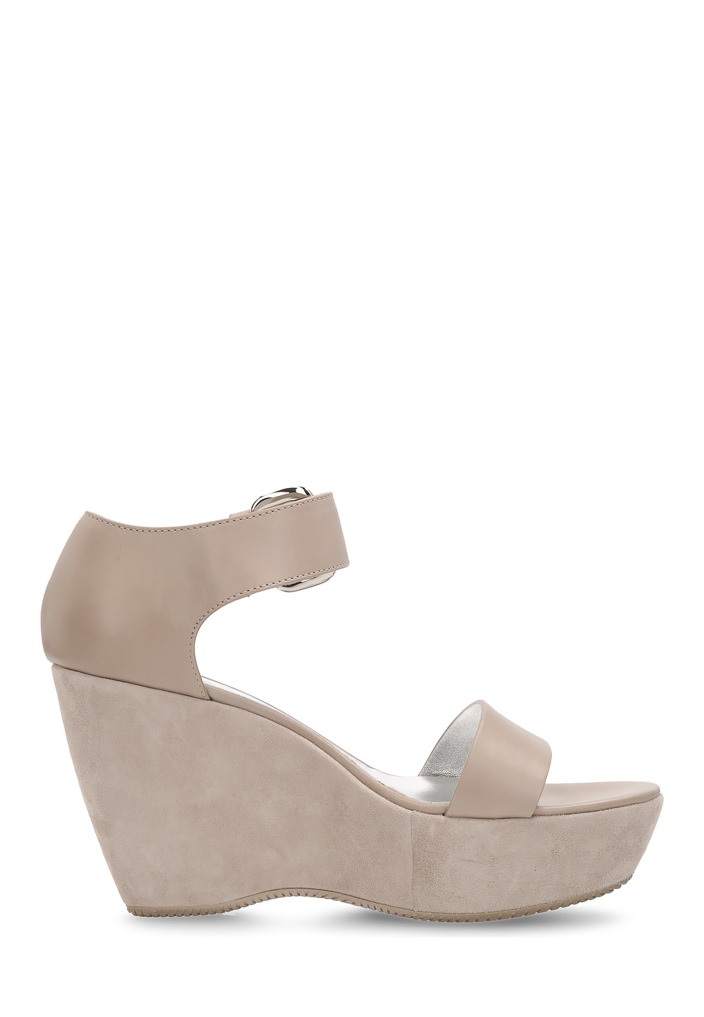 Sandalo con zeppa Hogan da donna grigio chiaro HXW2000H790D0WC416