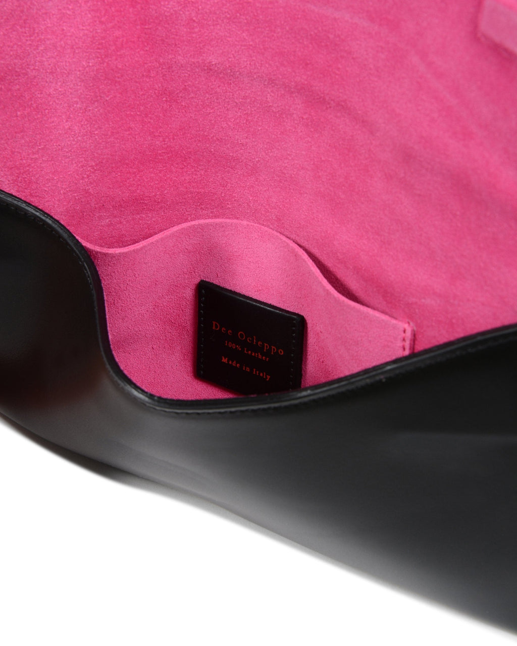 Pochette in pelle nera