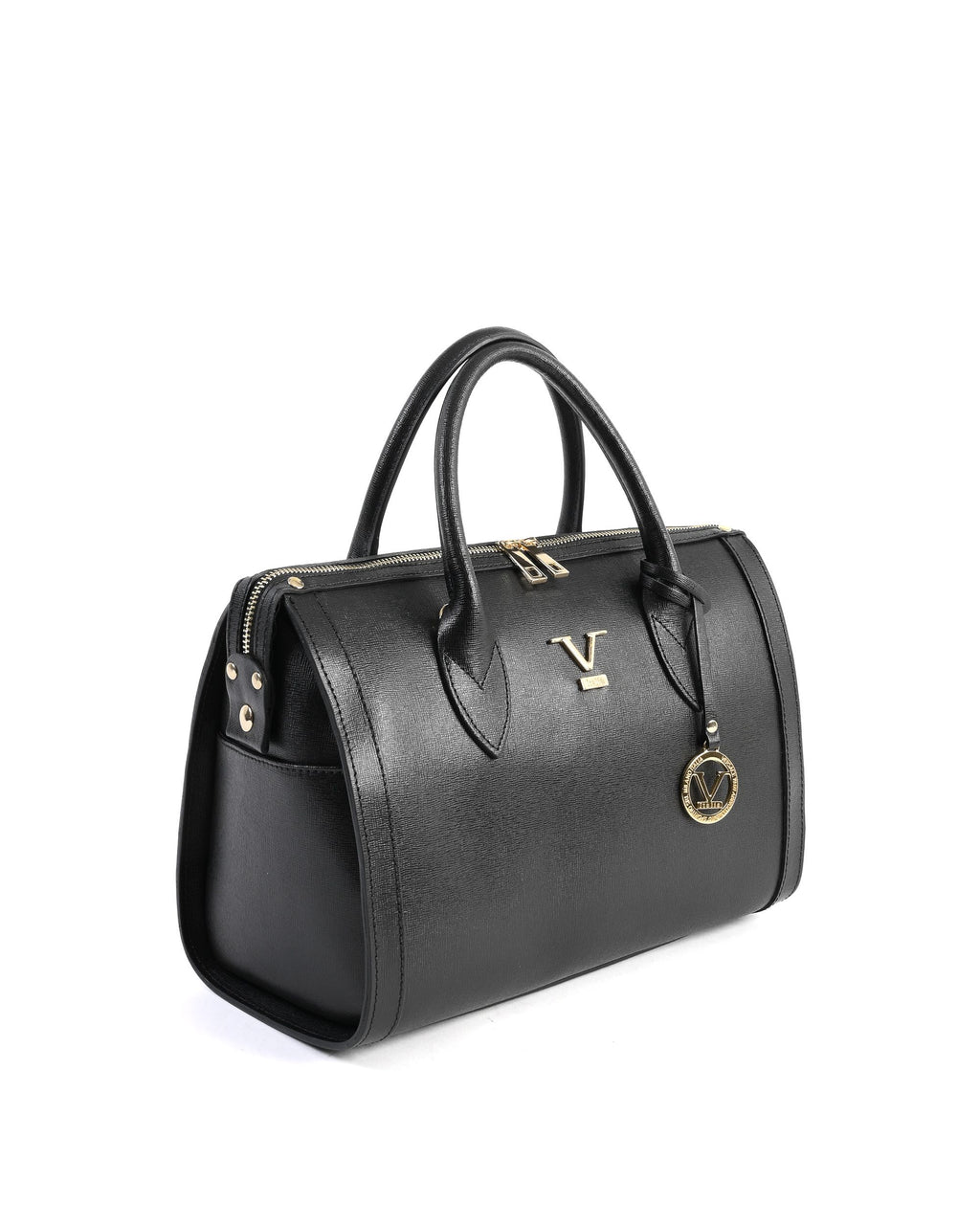 V Italia Borsa a mano da donna nera V014-G SAFFIANO NERO