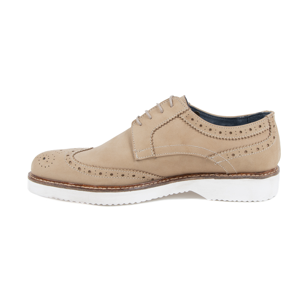 Scarpe Brogue Uomo V 1969 Italia Tortora HARRY 5141 NABUK VAR 1