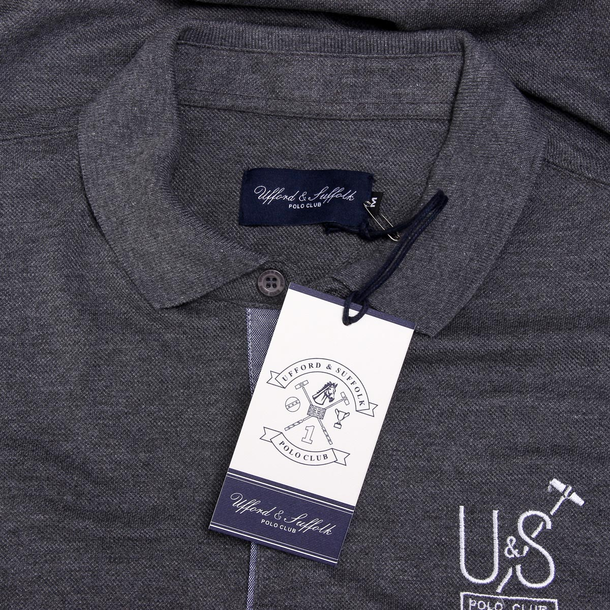 Polo da uomo a maniche corte Ufford & Suffolk Polo Club US026 ANTRACITE