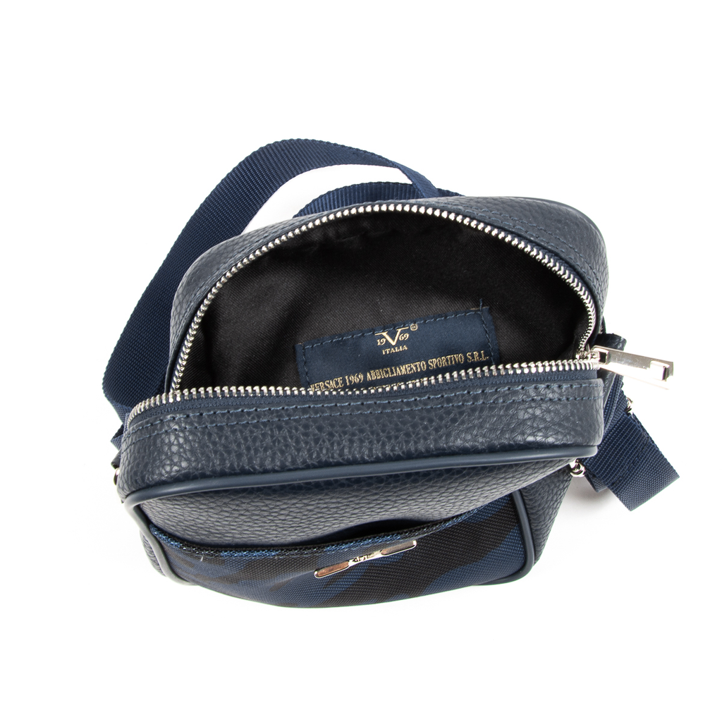 V 1969 Italia Borsa a tracolla da uomo blu MILITARE