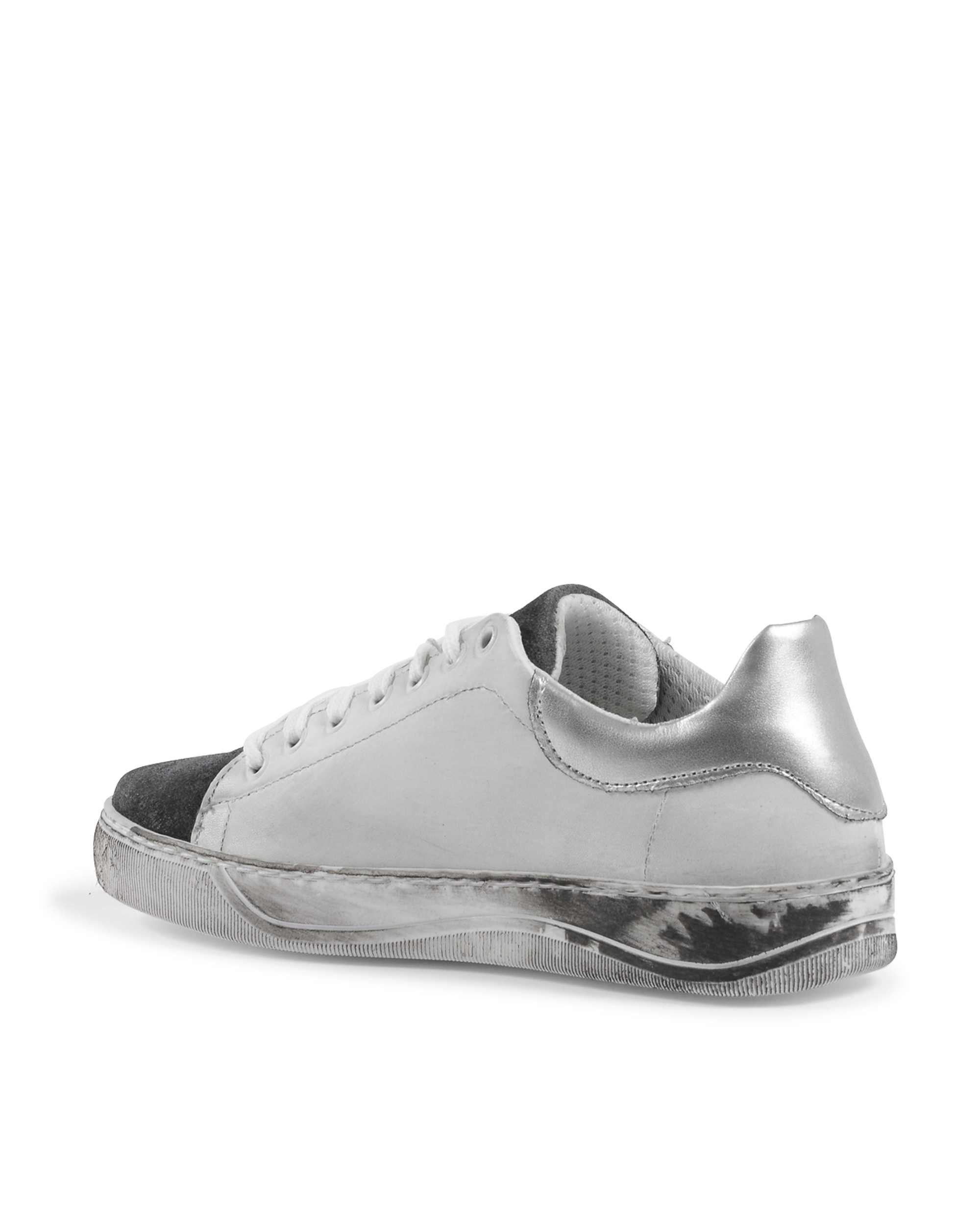Sneaker Donna 19V69 Italia Bianco Grigio 718-S PELLE BIANCO CAM GRIGIO