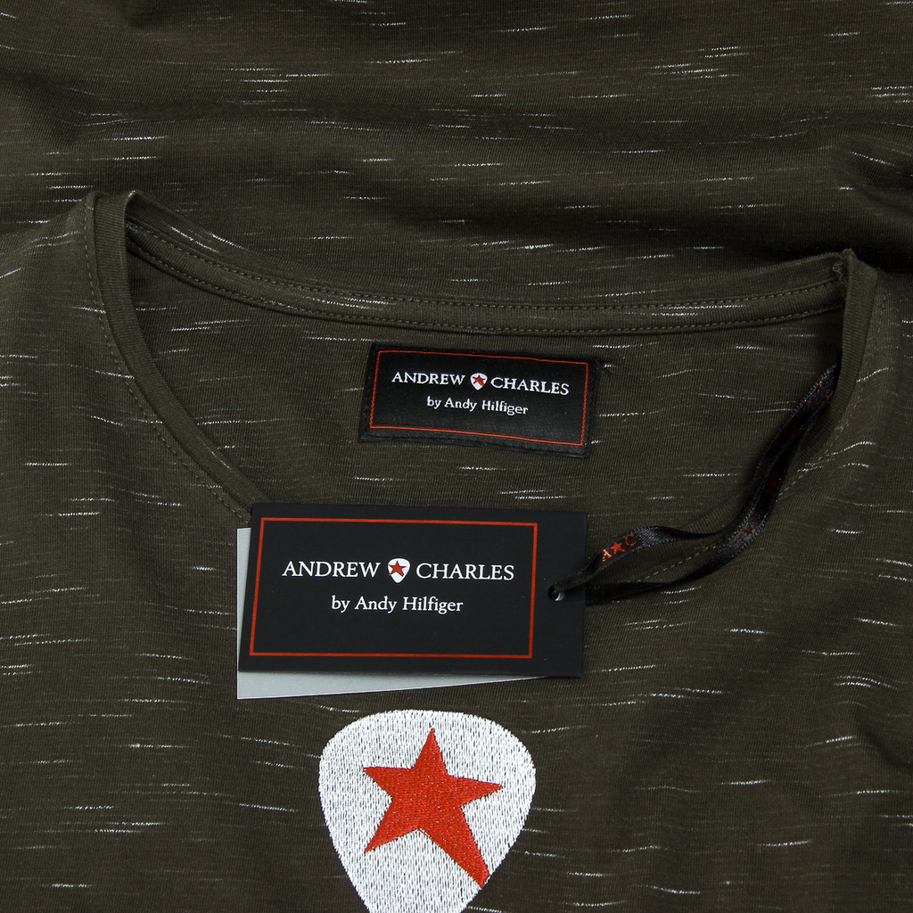 Andrew Charles T-shirt da uomo a maniche corte con scollo rotondo, verde scuro JACK