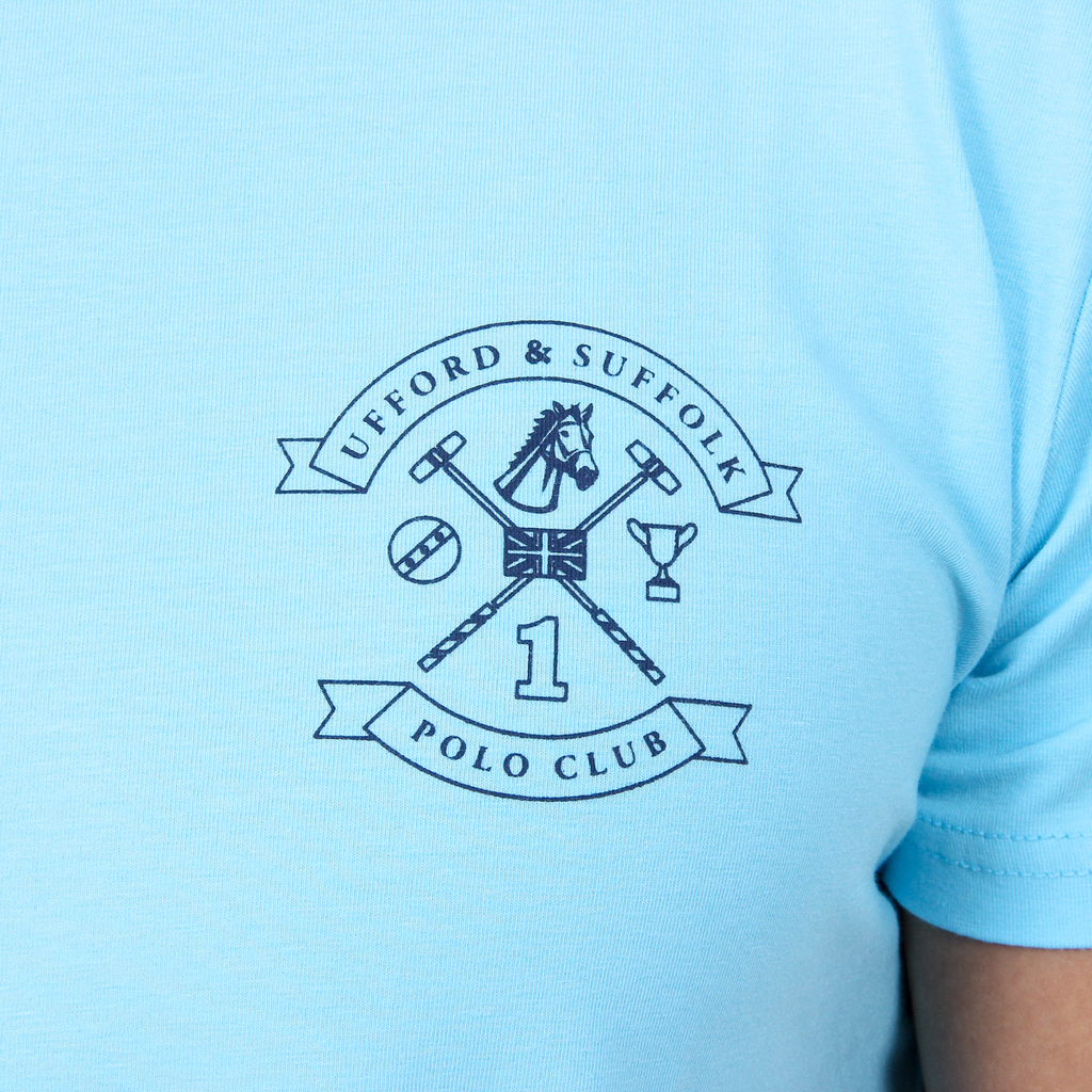 T-shirt da uomo Ufford & Suffolk Polo Club a maniche corte con scollo rotondo US028 BLU