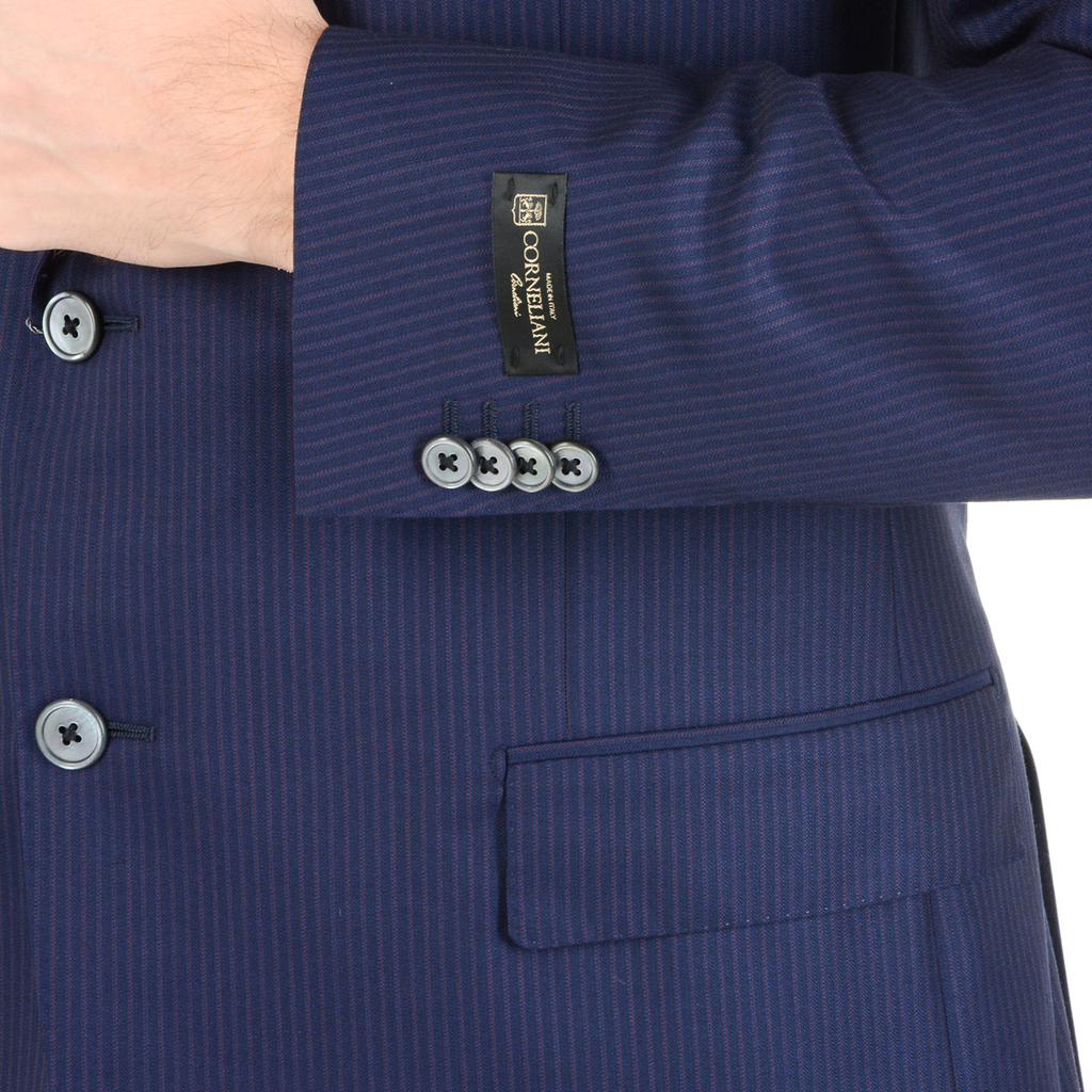 Abito da uomo Corneliani maniche lunghe blu Super 160's