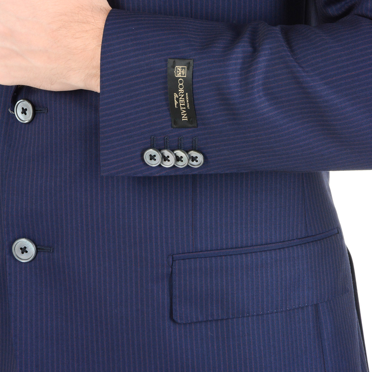 Abito da uomo Corneliani maniche lunghe blu Super 160's