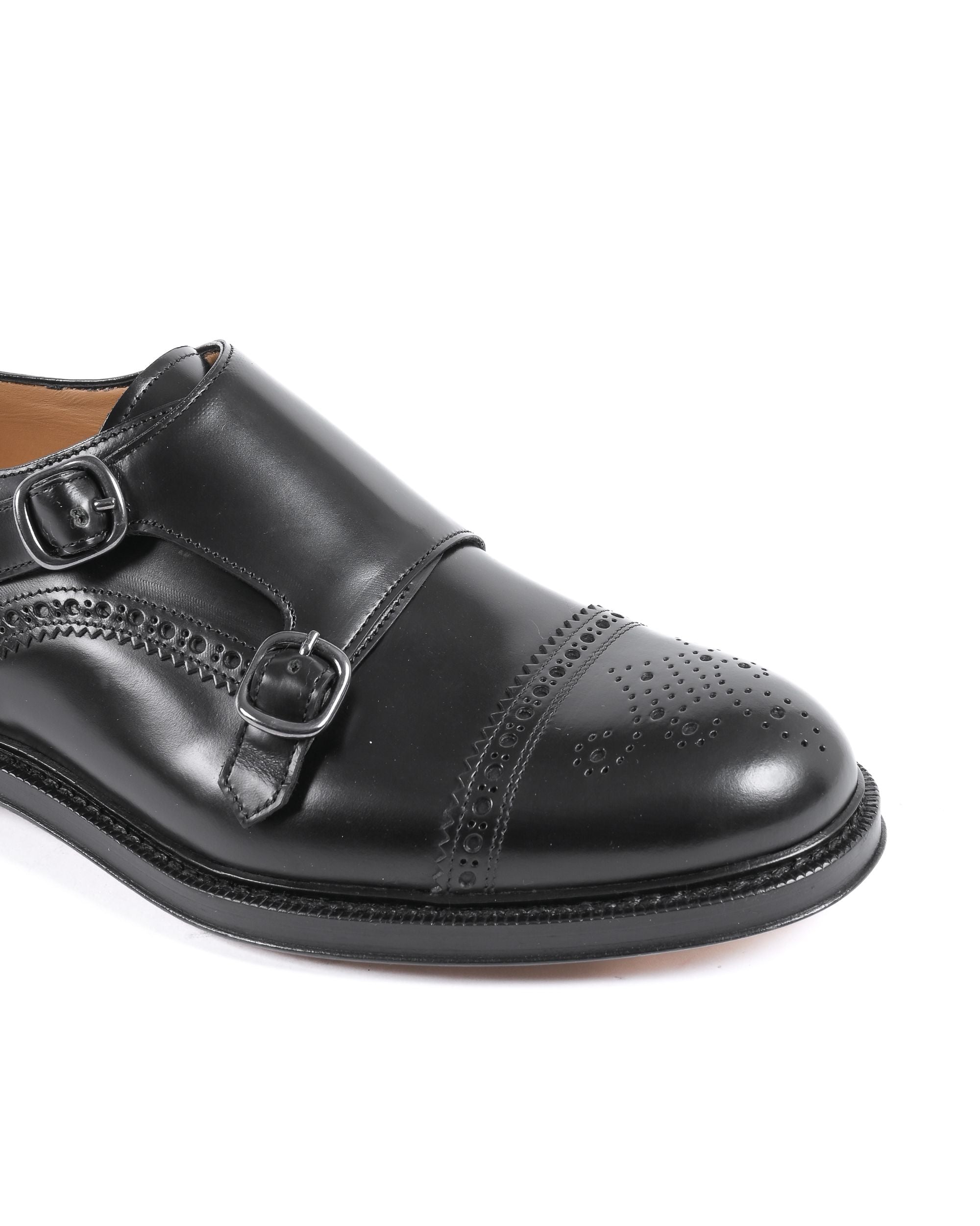 Dee Ocleppo Mens Monk Strap Shoes F3745 ABRASIVATO NERO