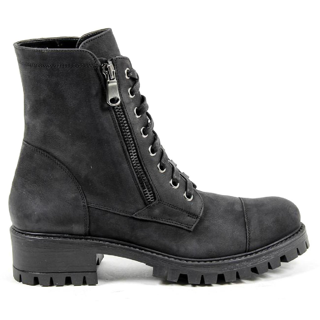 V 1969 Italia Womens Short Boot B1476 NABUK NERO