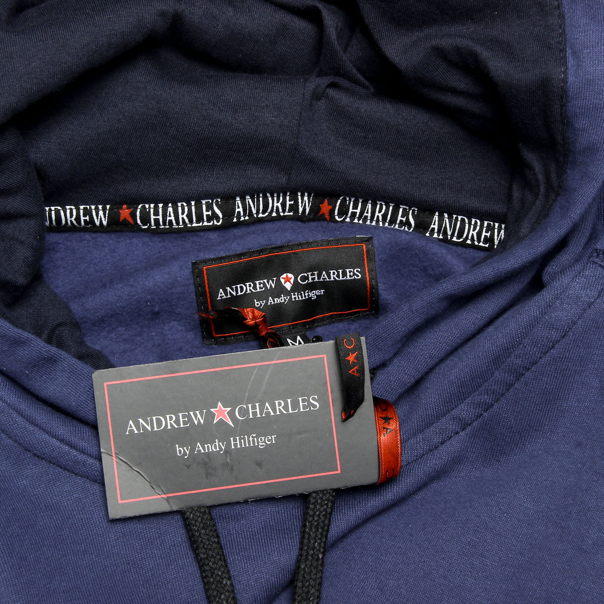 Felpa con cappuccio da uomo Andrew Charles a maniche lunghe e scollo tondo, blu FIFI