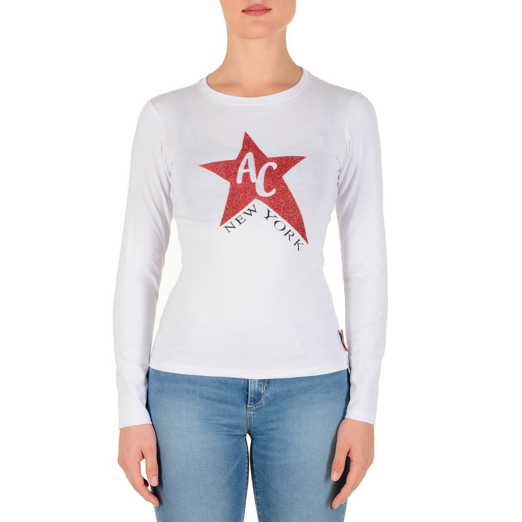 Andrew Charles By Andy Hilfiger T-shirt da donna LS TS602 031002 PHENIX WHITE S8