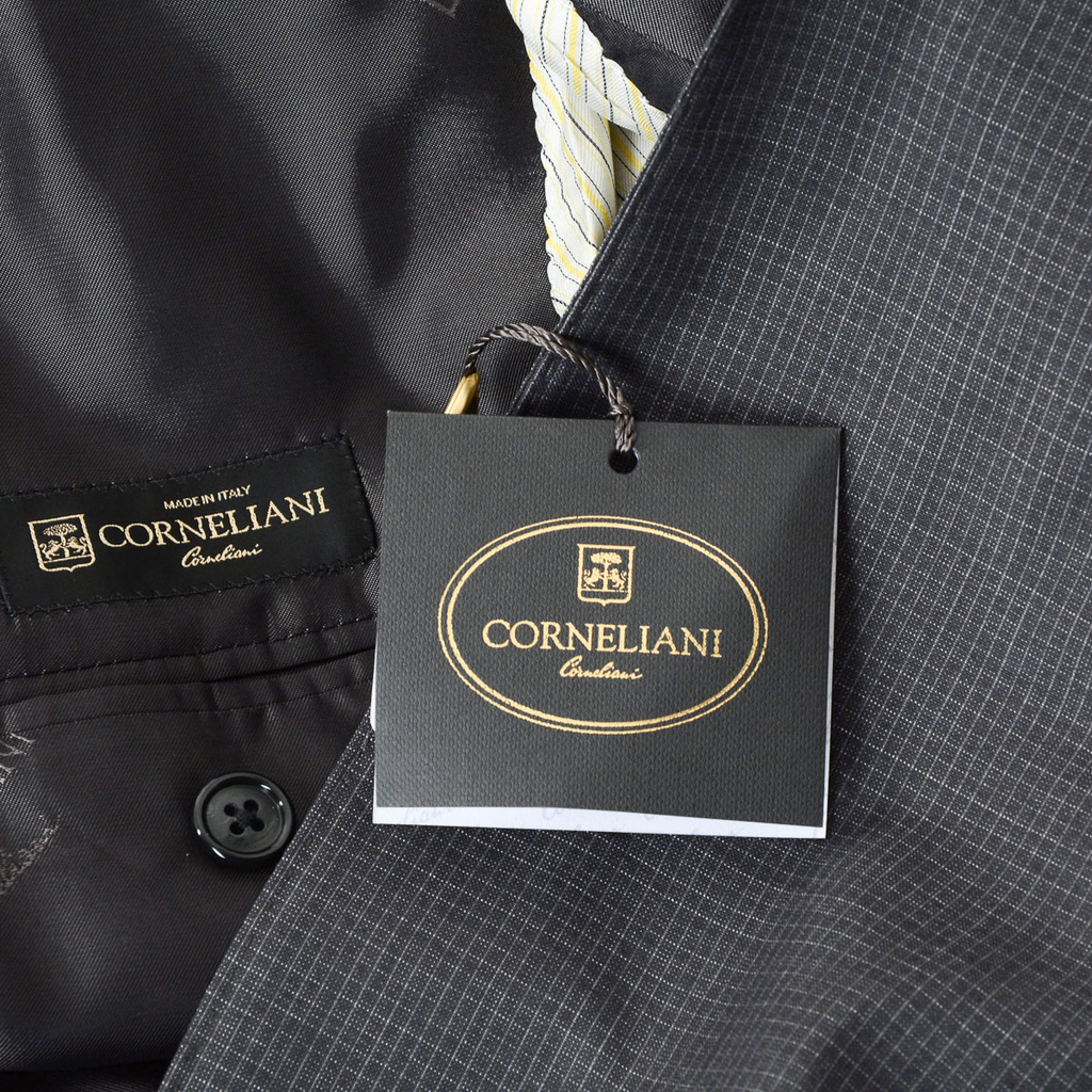 Corneliani Abito da uomo a maniche lunghe grigio scuro Super 130's