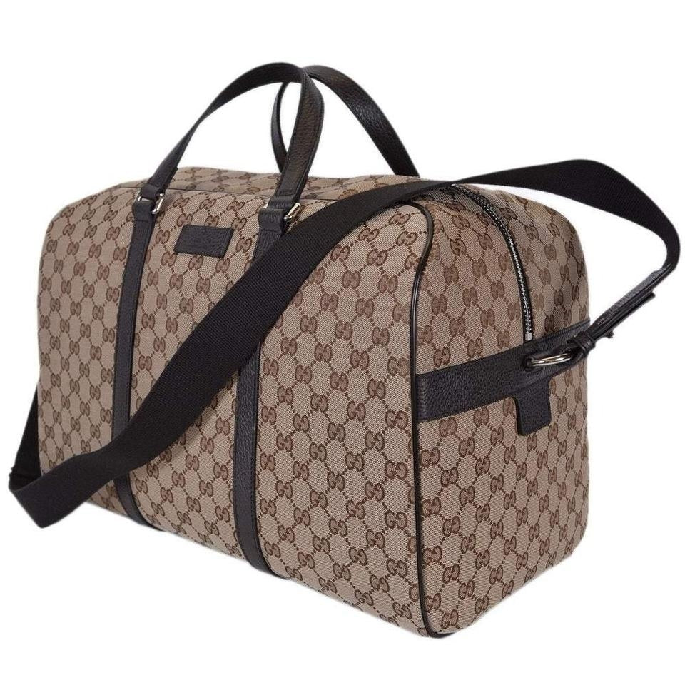 Borsa da viaggio grande Gucci GG in tela originale beige marrone