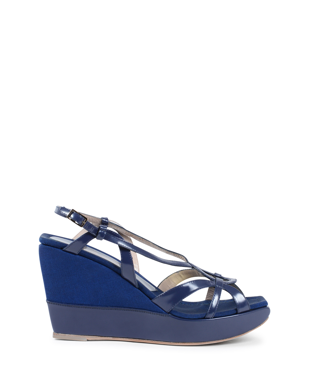 Sandalo con zeppa da donna Salvatore Ferragamo Blu Navy MIRAMAR