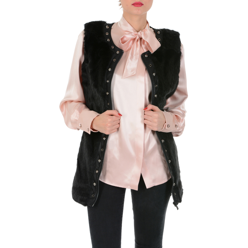 V 1969 Italia Gilet da donna senza maniche nero VERONICA