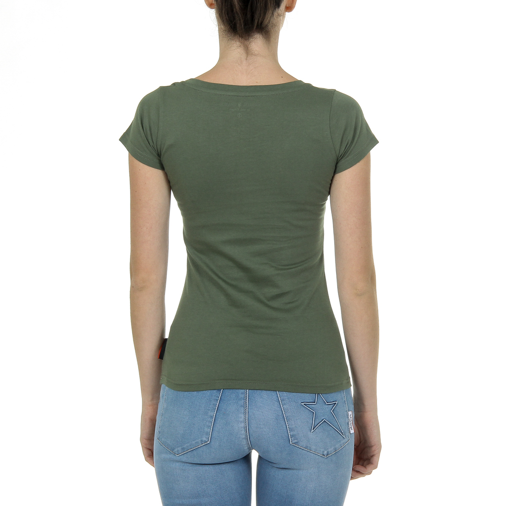Andrew Charles T-shirt da donna a maniche corte con scollo a V verde TAPIWA