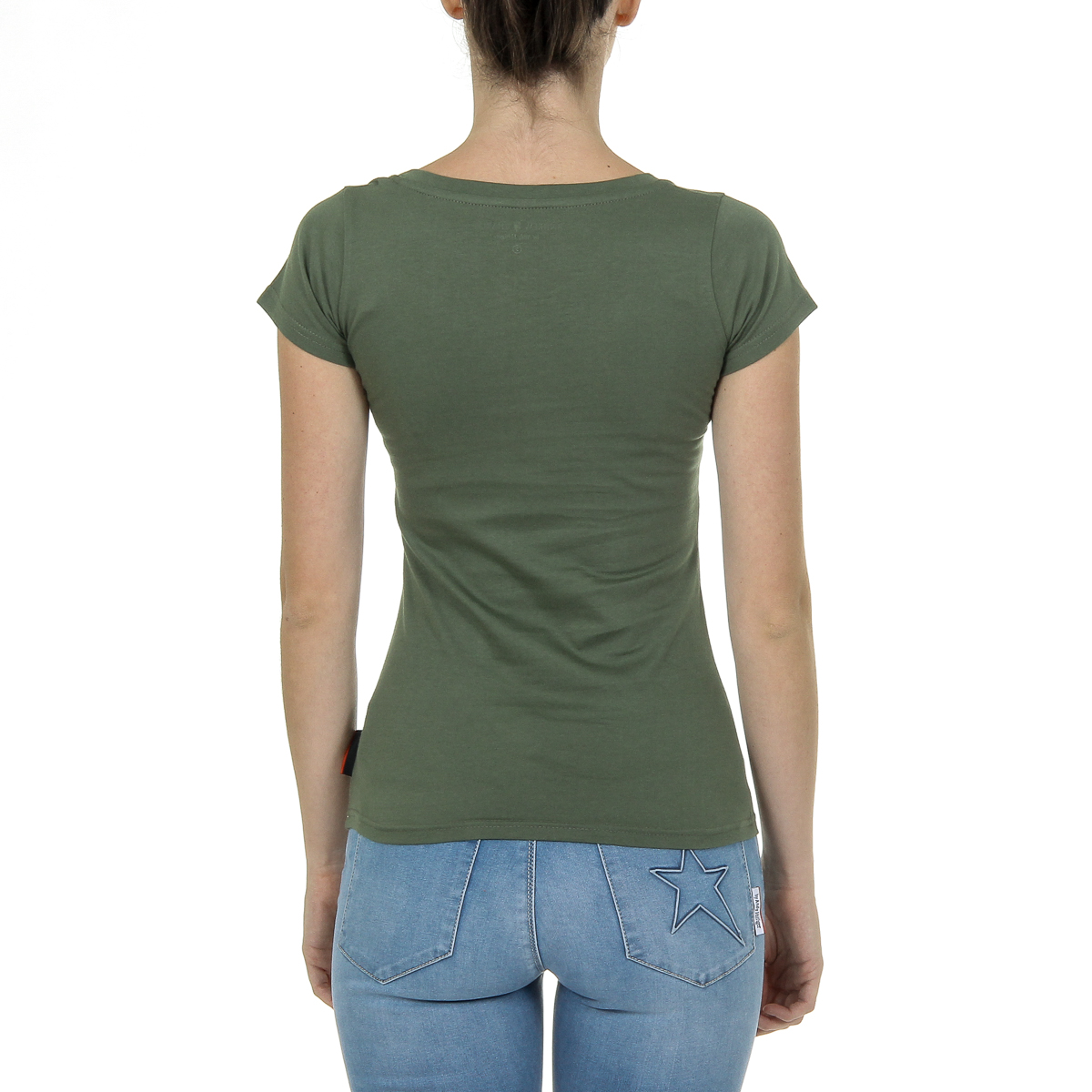 Andrew Charles T-shirt da donna a maniche corte con scollo a V verde TAPIWA