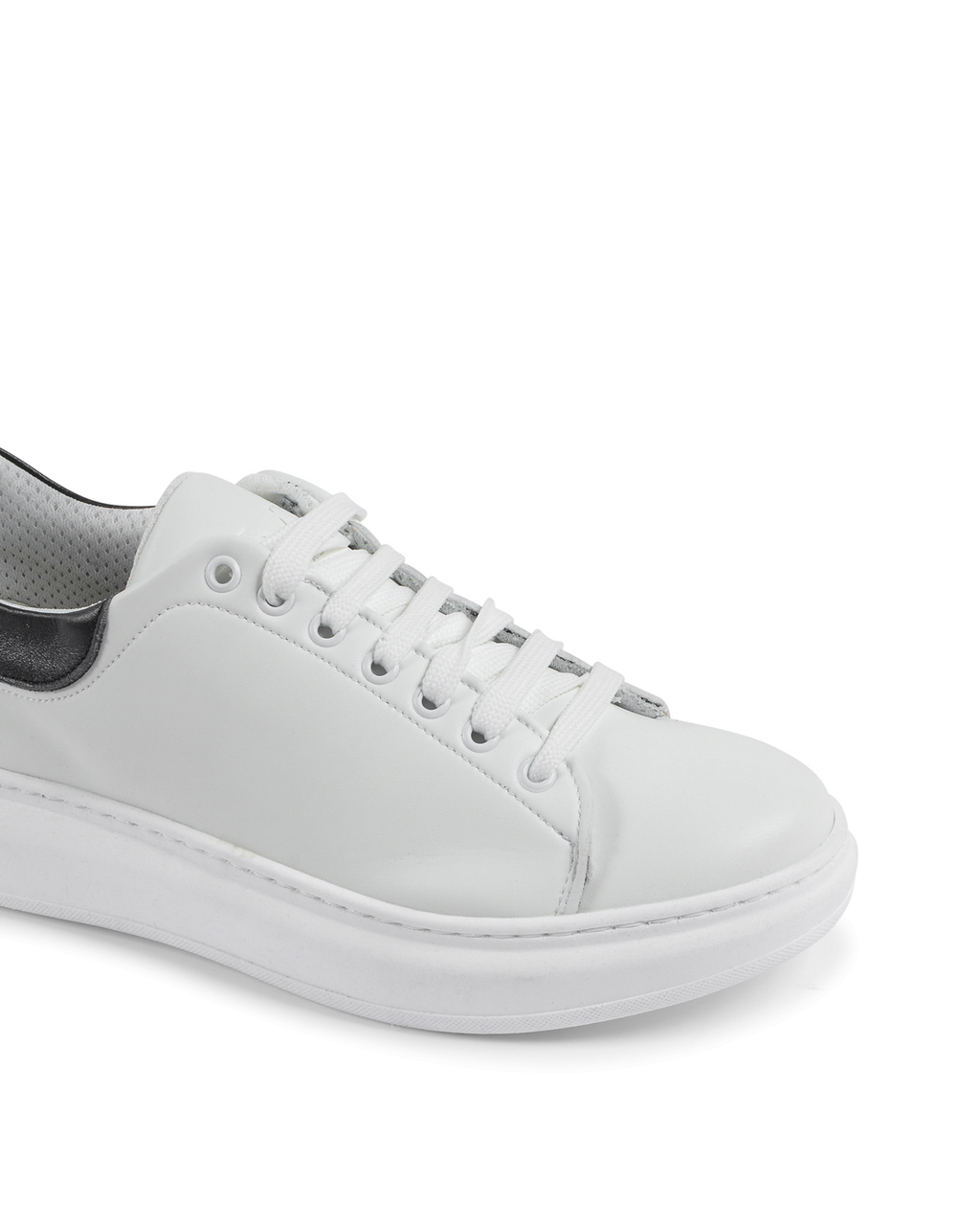 Sneaker Uomo 19V69 Italia Bianco Nero 720 PELLE BIANCO PELLE NERO
