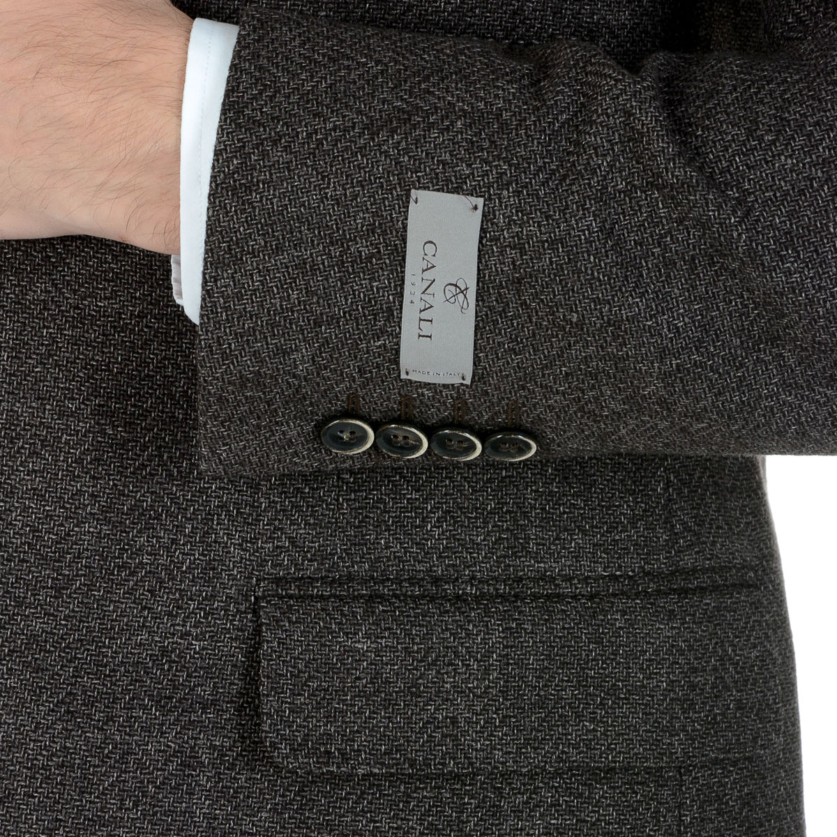 Giacca da uomo Canali maniche lunghe grigio scuro