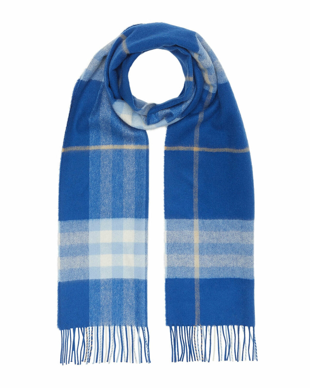 Sciarpa uomo Burberry 168x30 cm blu a quadri