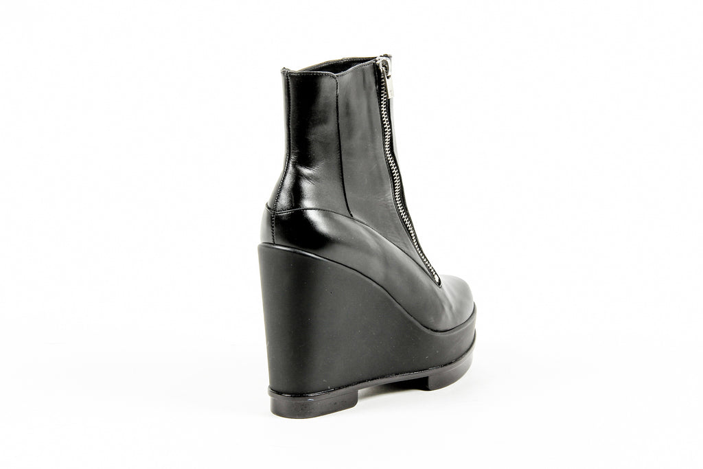 Stivaletto con zeppa da donna Robert Clergerie Paris SENCIO VEAU LISSE NOIR DBL POUDRE