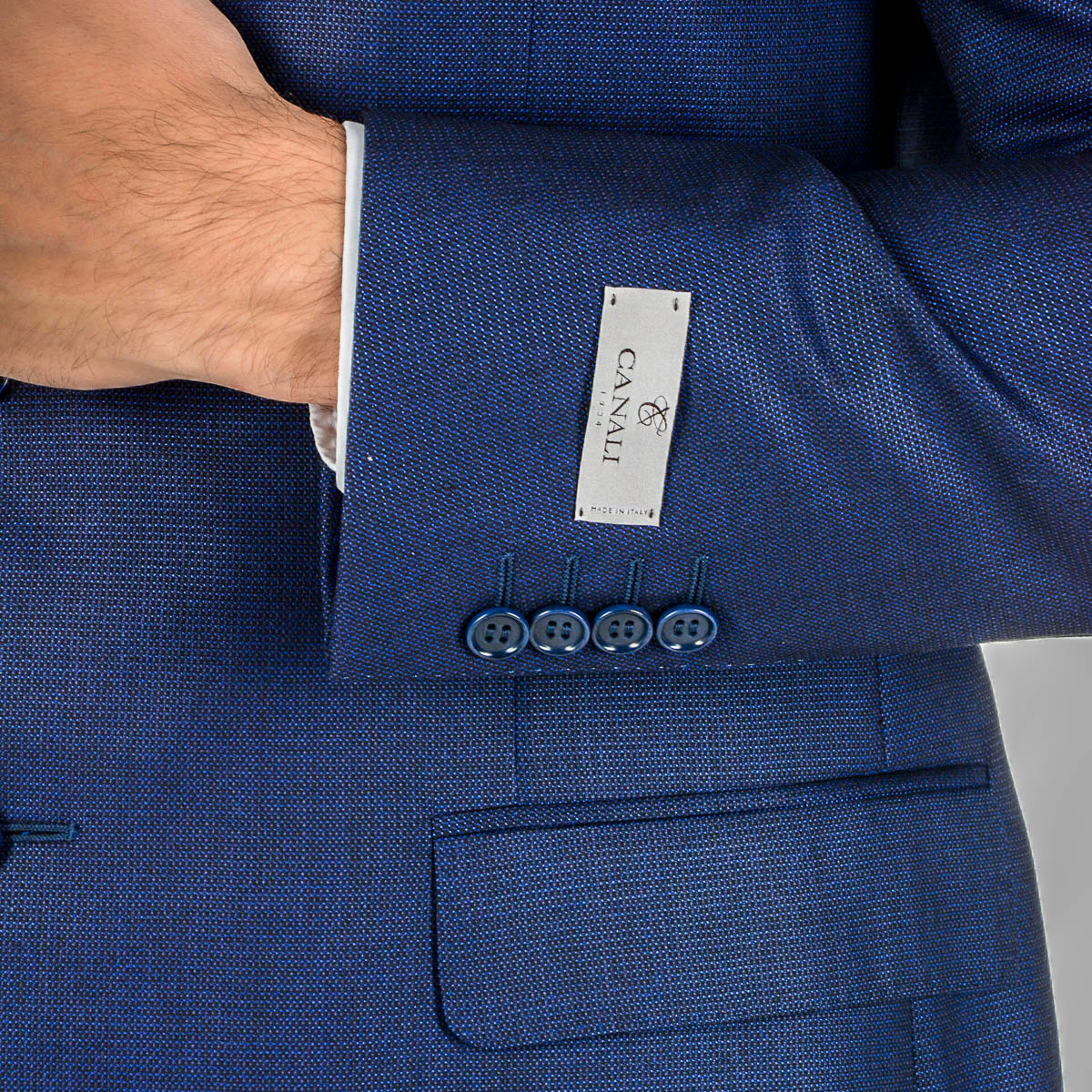 Canali Abito da uomo a maniche lunghe blu resistente all'acqua