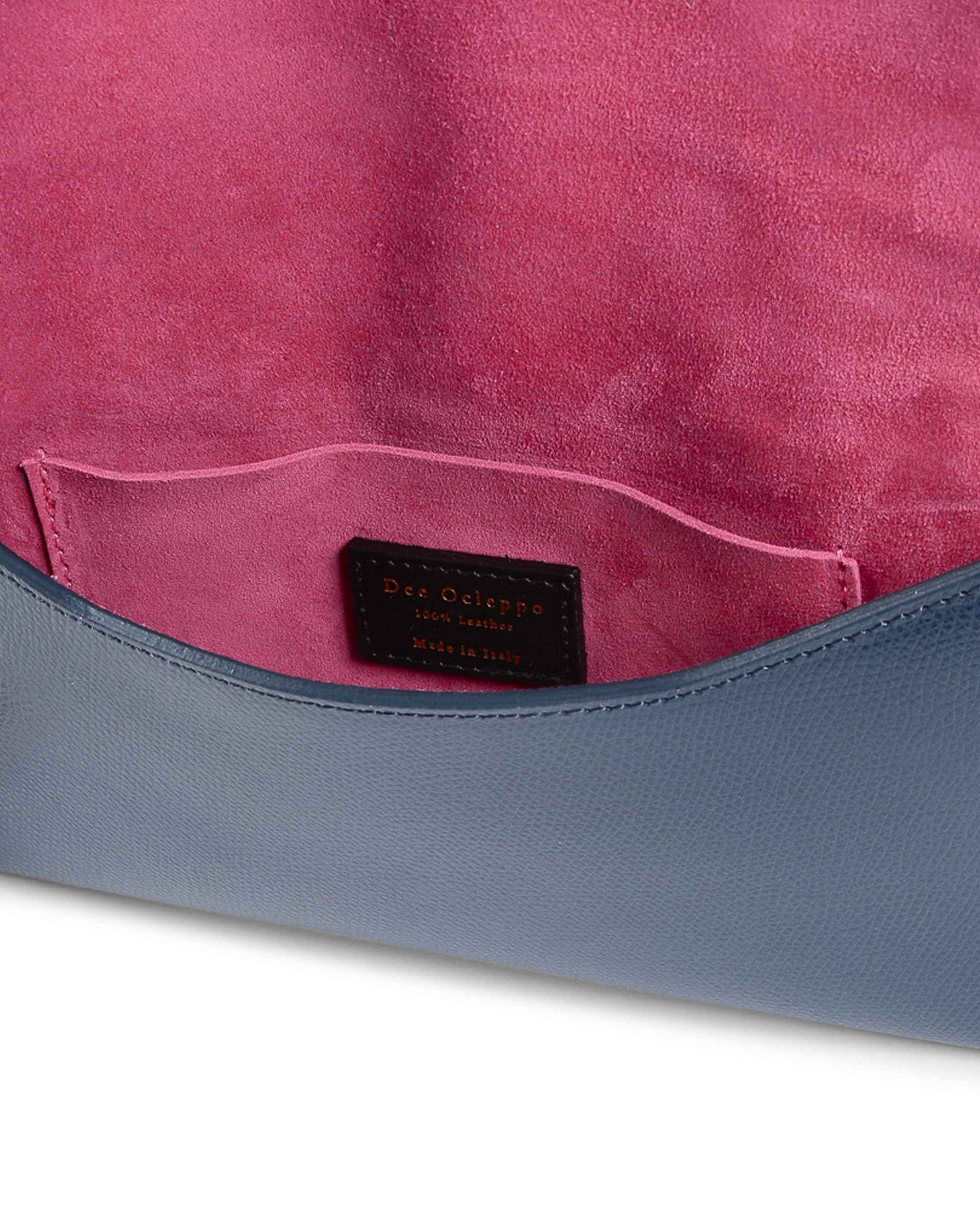 Dee Ocleppo Borsa a mano da donna DC220 LOGO PALMELLATO BLU NAVY