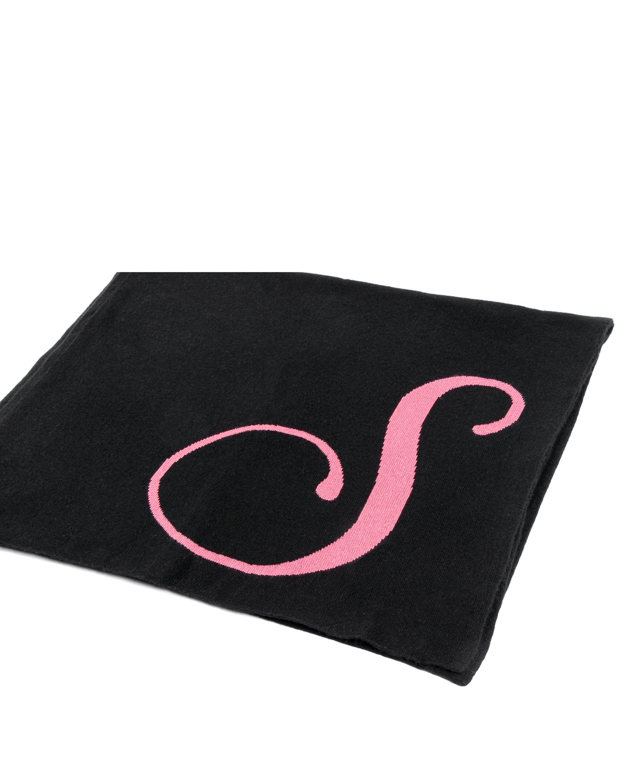 Sciarpa in cashmere con monogramma - Nero