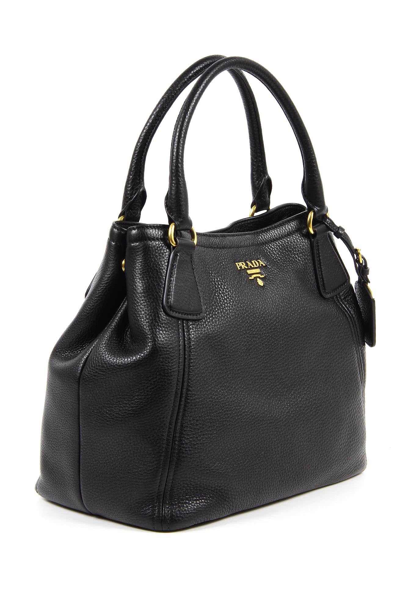 Borsa tote hobo Prada BN2534 Nero Vitello Daino