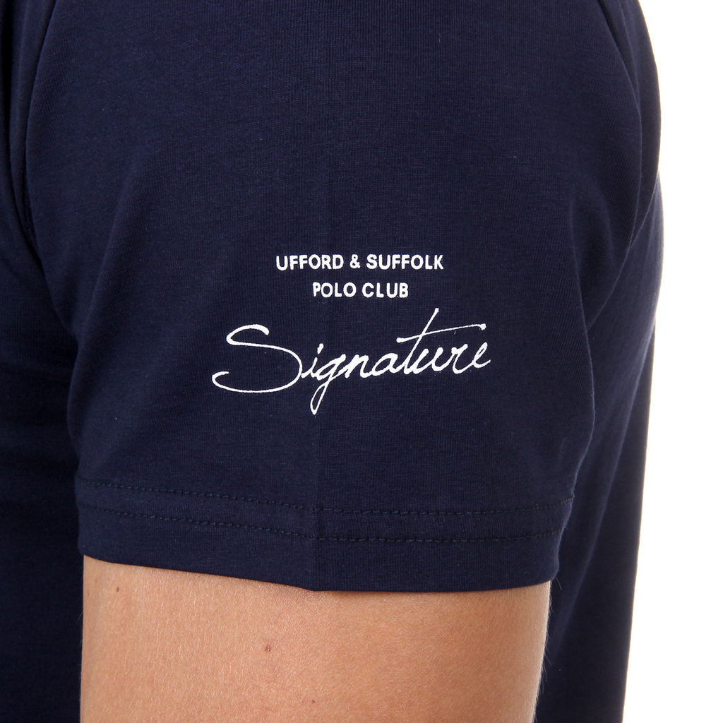 T-shirt da uomo Ufford & Suffolk Polo Club a maniche corte con scollo tondo US028 BLU NAVY