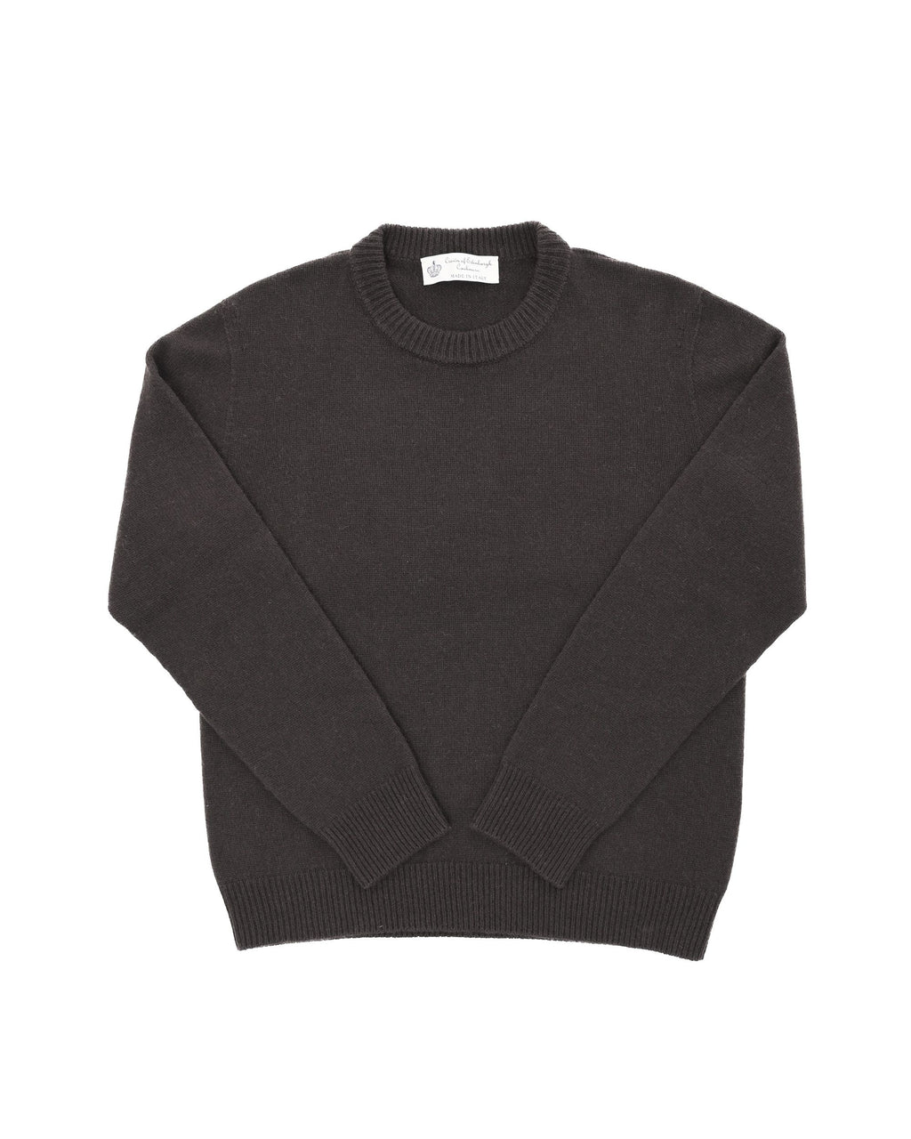 Maglione girocollo da uomo in cashmere Crown of Edinburgh COE 009 MARRONE
