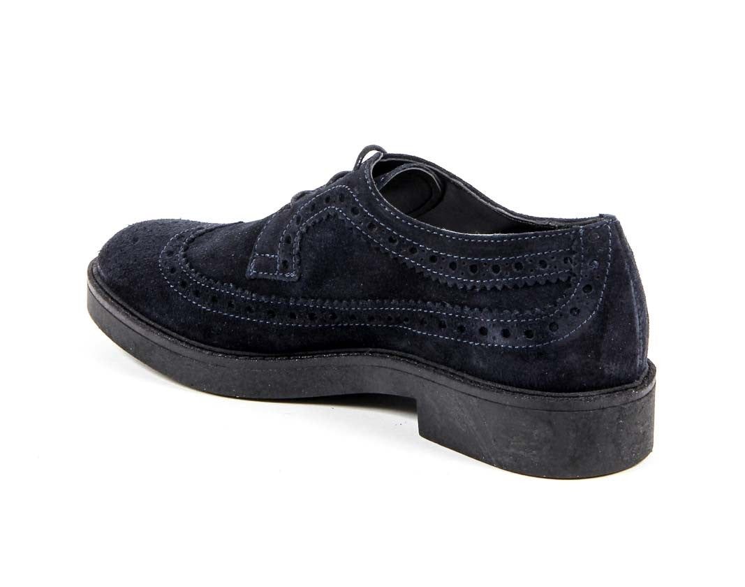 V 1969 Italia Scarpa Brogue da Donna B1670 VELOUR BLUE