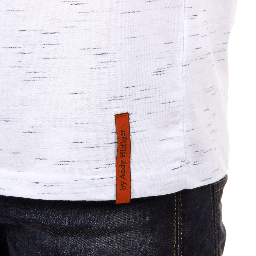 Andrew Charles T-shirt da uomo a maniche corte con scollo a V bianca CONNOR