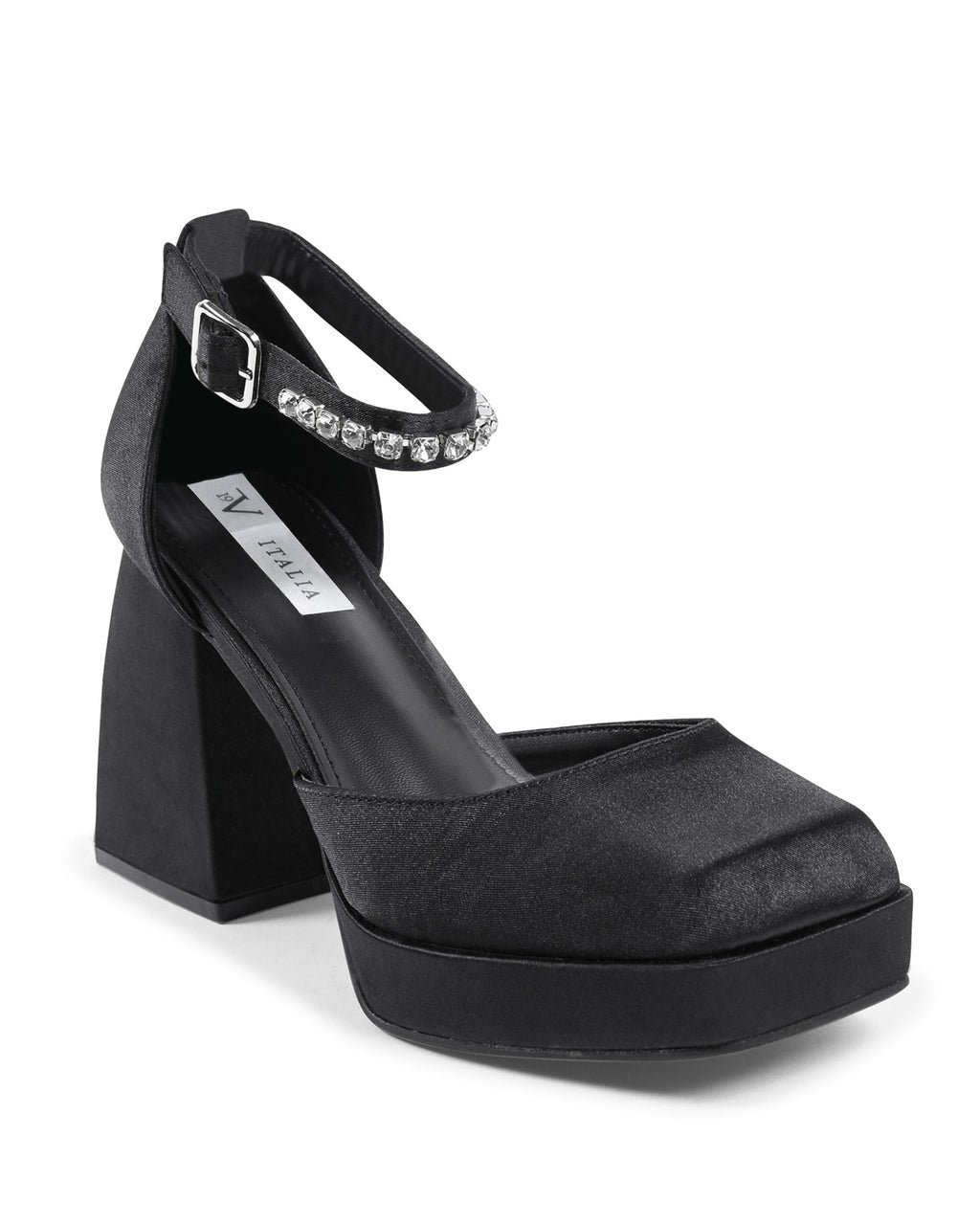 19V69 Italia Scarpe da donna con cinturino alla caviglia nere J010 NERO