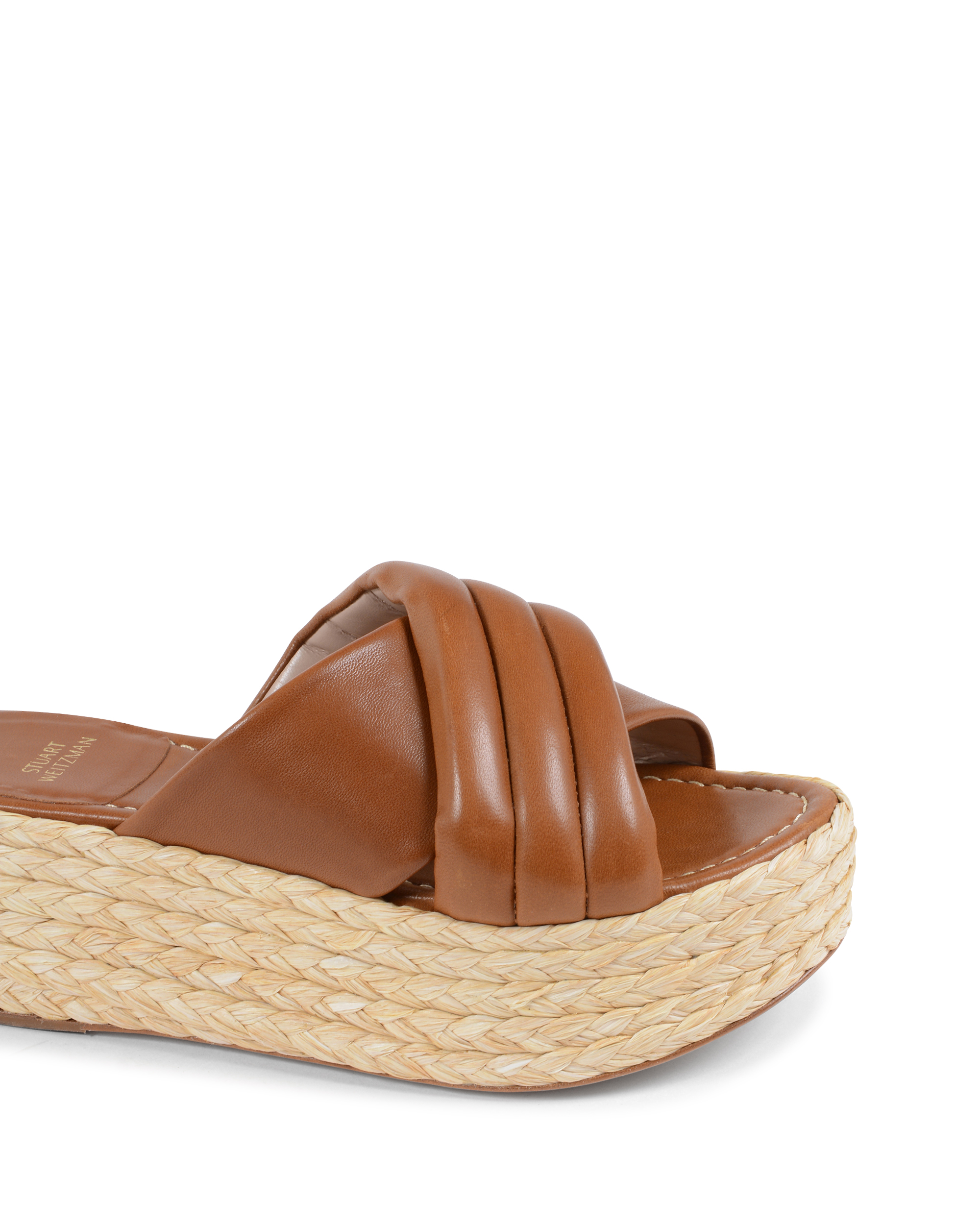 Sandalo con plateau da donna Stuart Weitzman color cuoio PUFFTOPRAFFIA