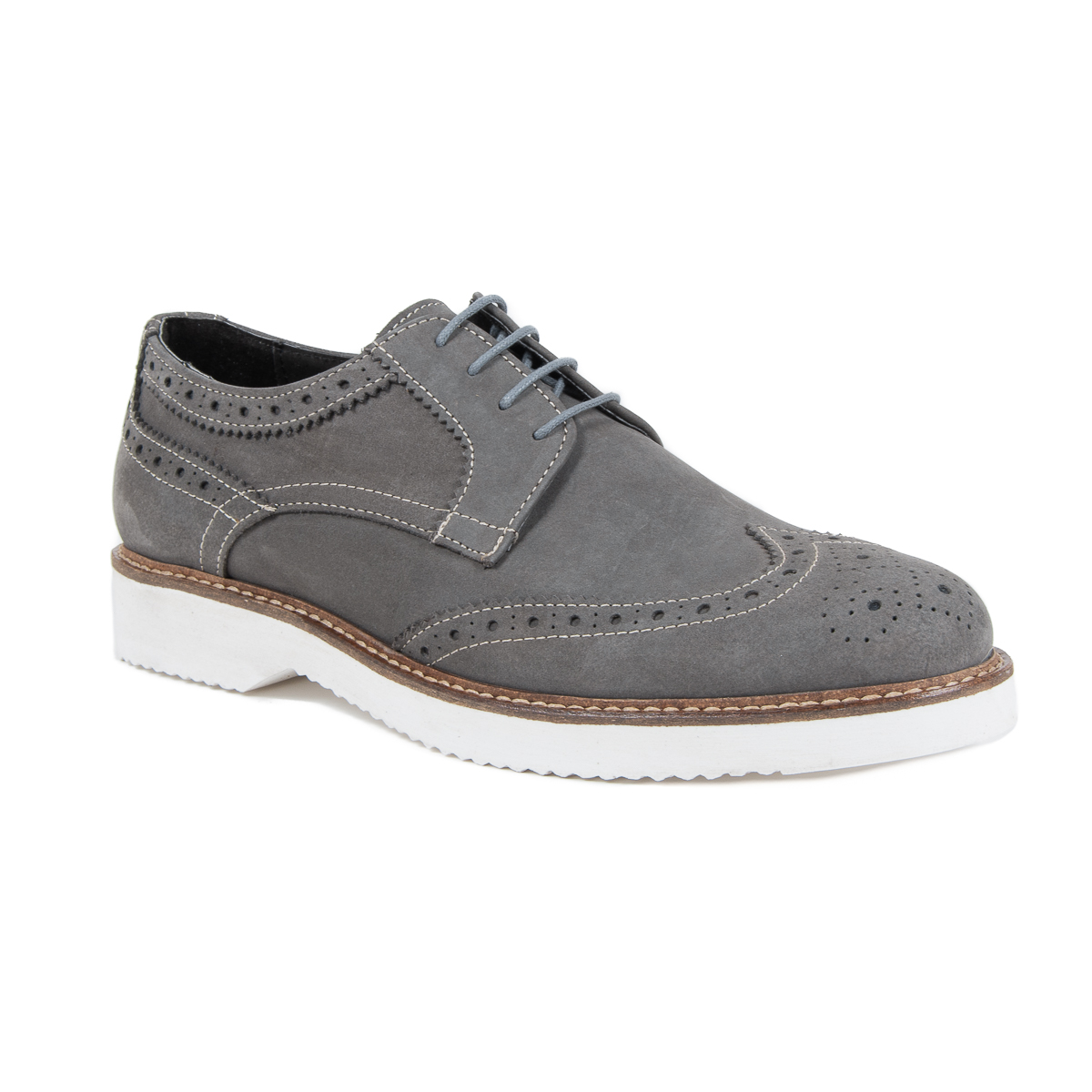 Scarpe brogue da uomo V 1969 Italia Grigie HARRY 5141 NABUK VAR 7