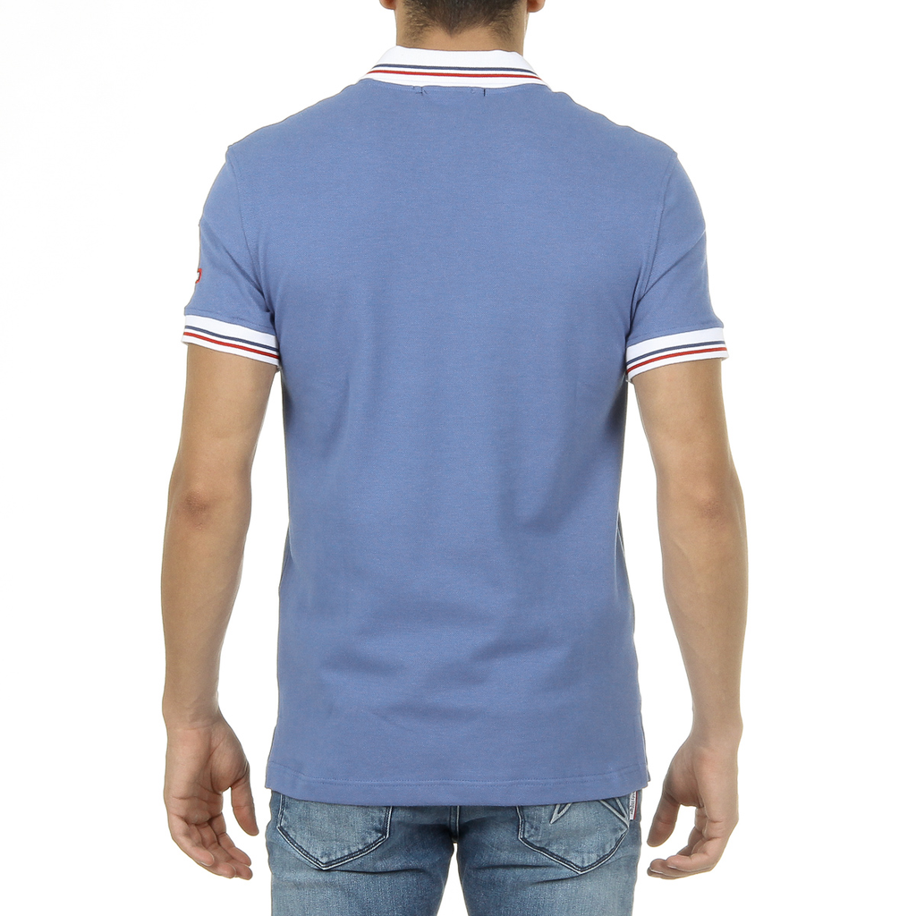 Polo da uomo a maniche corte Ufford & Suffolk Polo Club azzurro DAGO