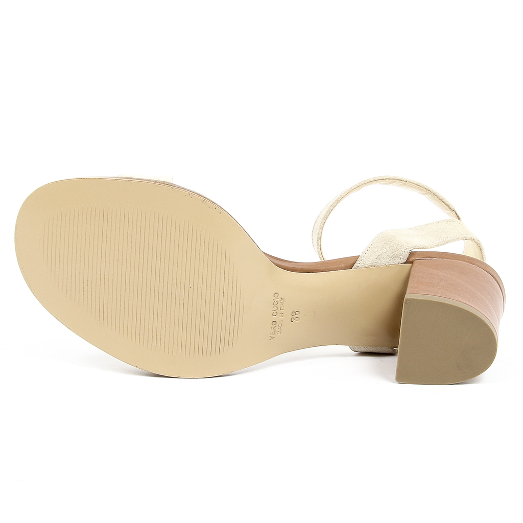 V 1969 Italia Sandalo con cinturino alla caviglia da donna Beige ANNA