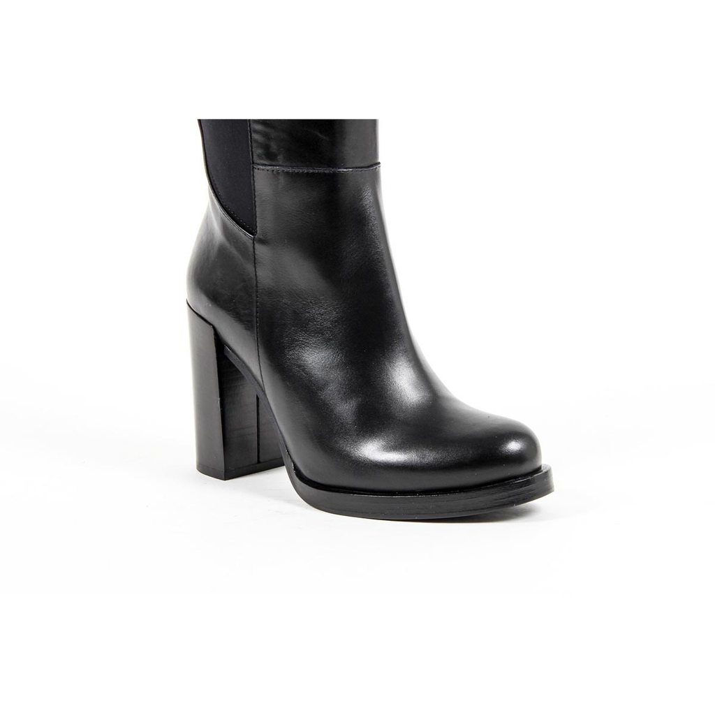 Stivale alto da donna V 1969 Italia B2406 VITELLO NERO LICRA NERO