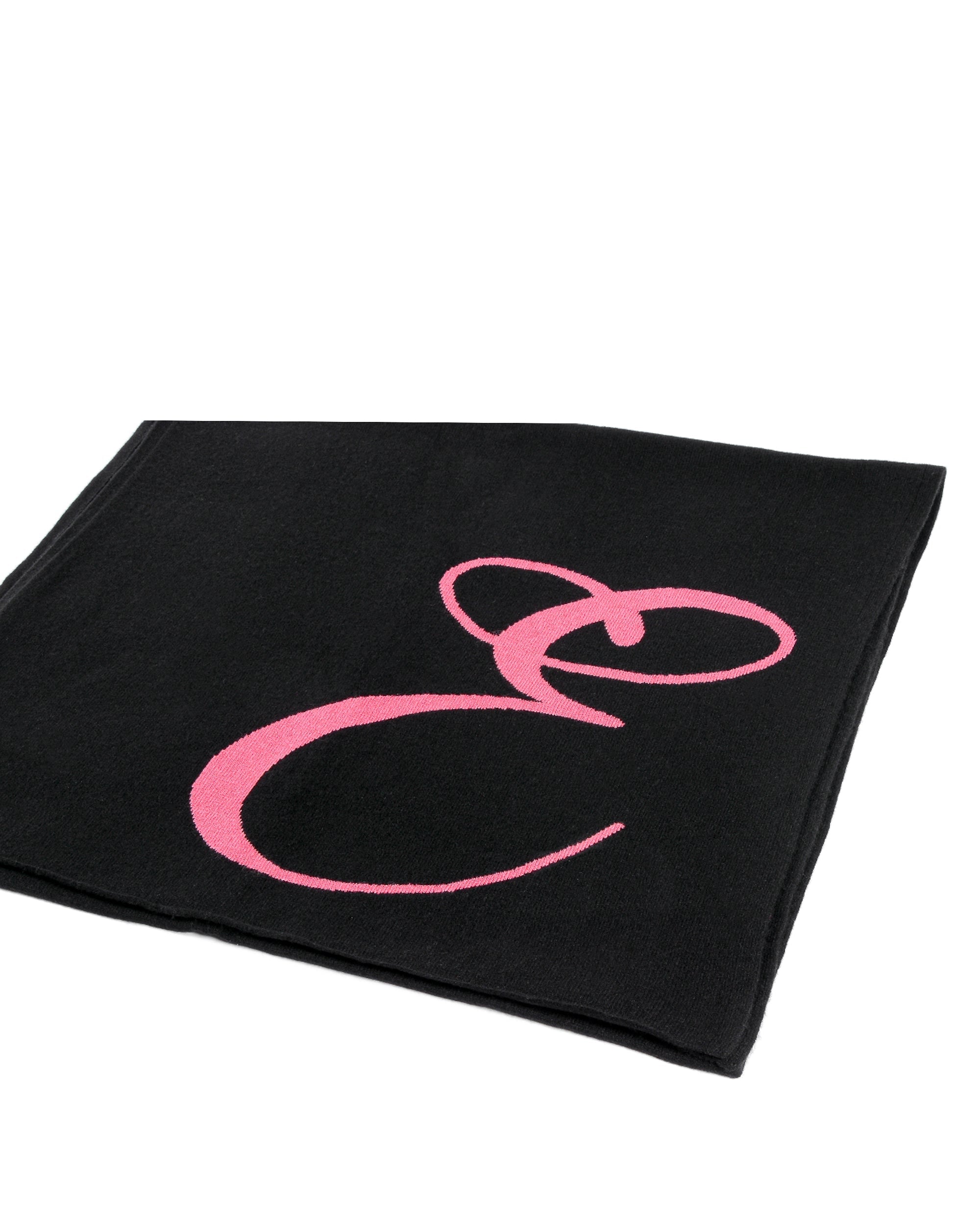 Sciarpa in cashmere con monogramma - Nero